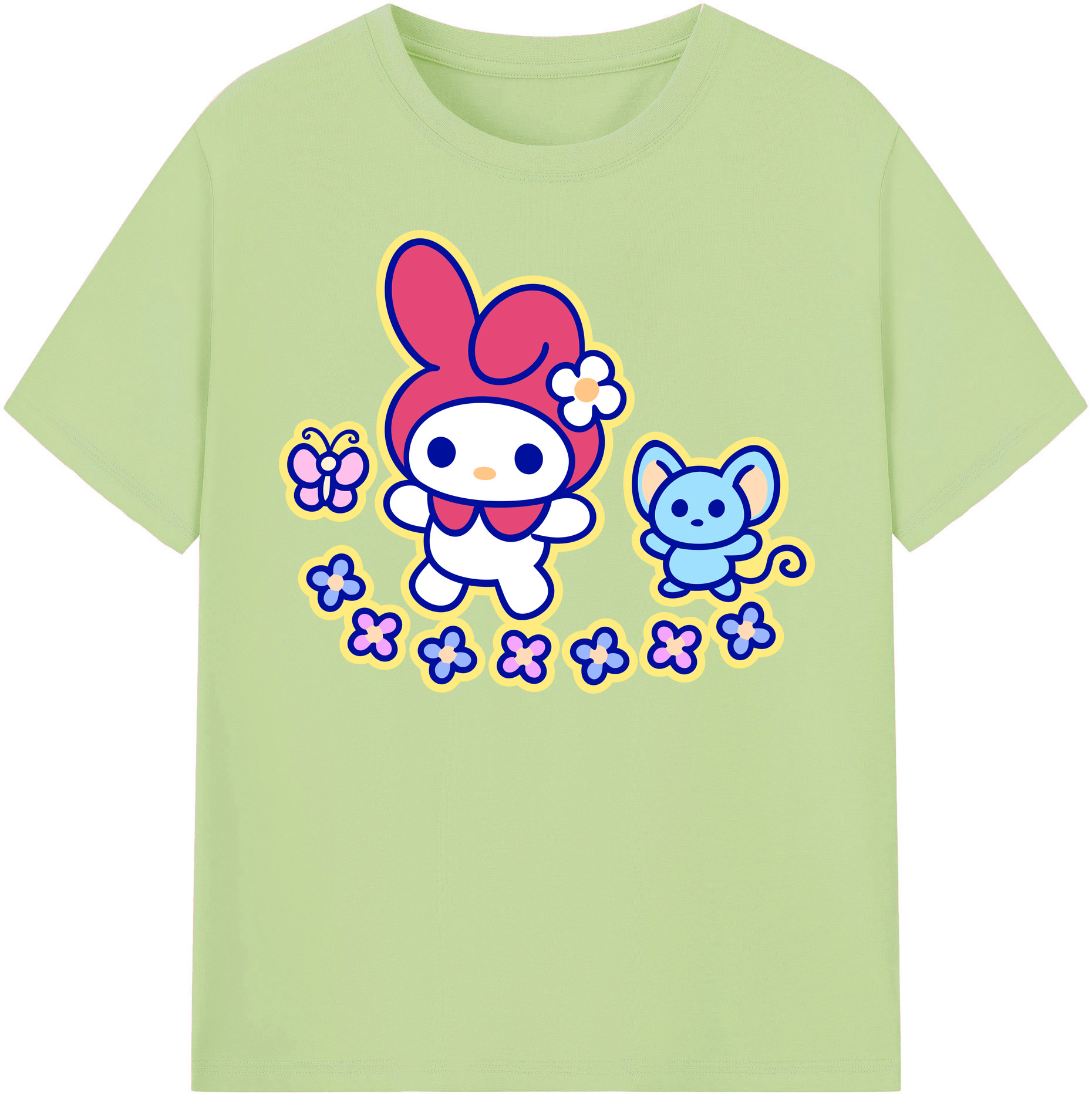 （画像用） Hello Kitty ハローキティ 綿100％半袖Tシャツ（フロントプリント）